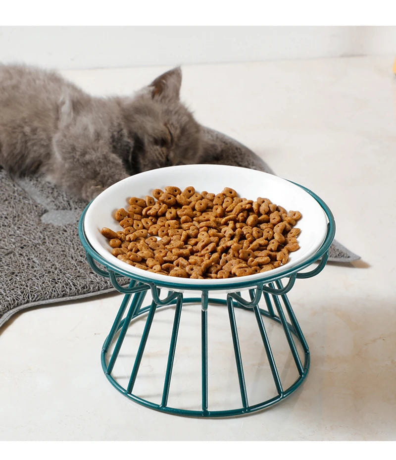 Cat Lift Bowl With Metal Stand