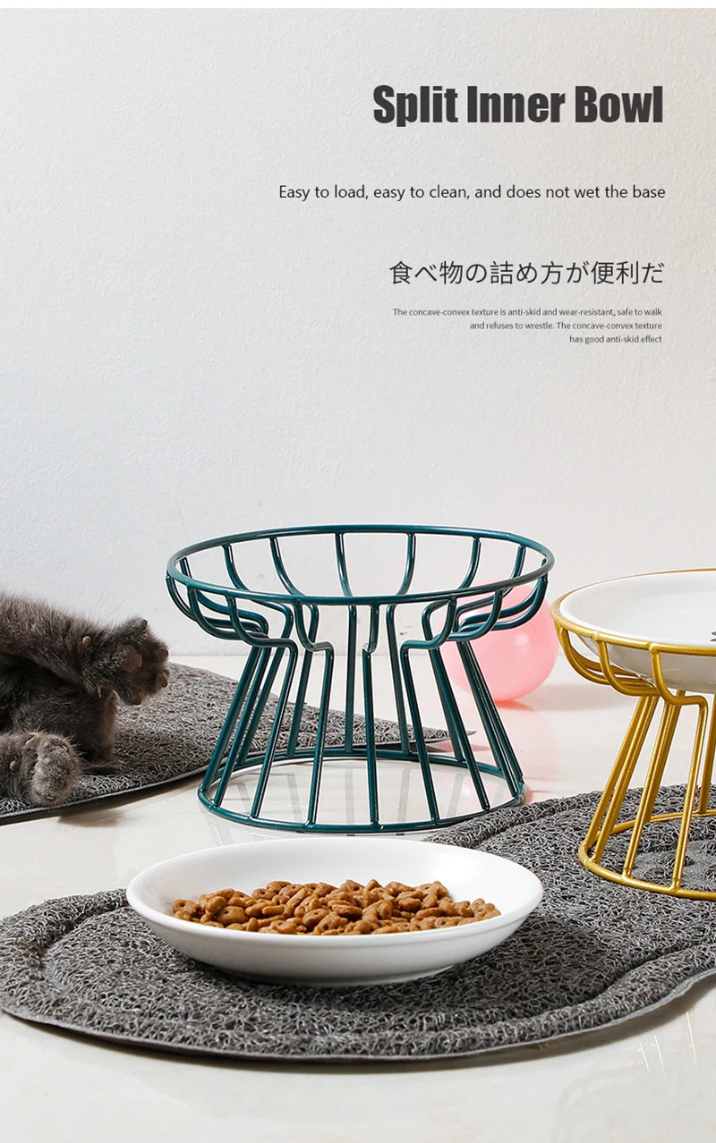 Cat Lift Bowl With Metal Stand