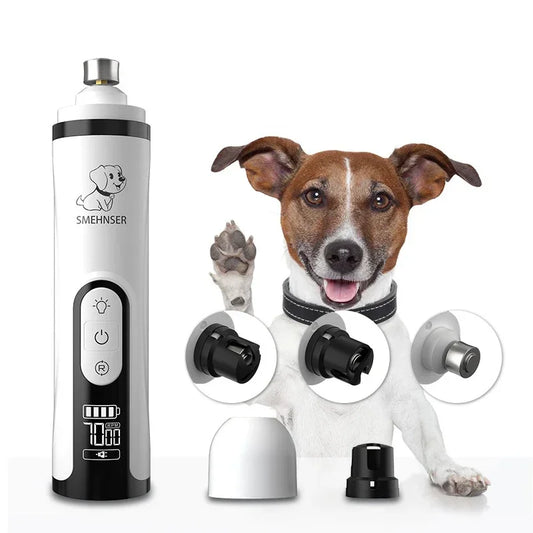 Electric Pet Nail Grinder: LED Light, USB Rechargeable