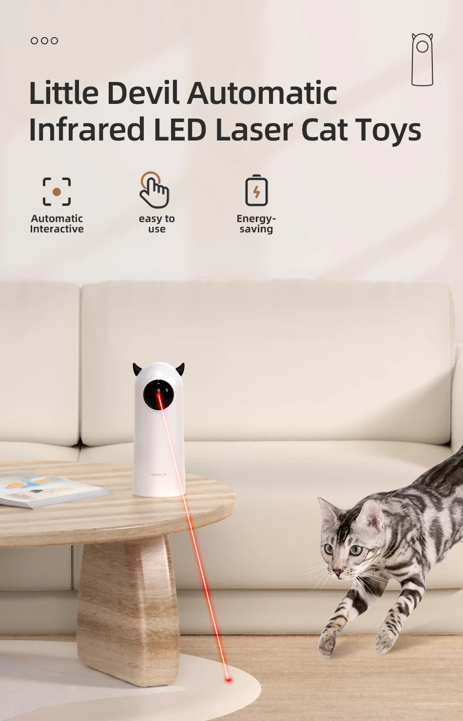 Automatic Interactive Cat Toy: Smart LED Laser Teaser