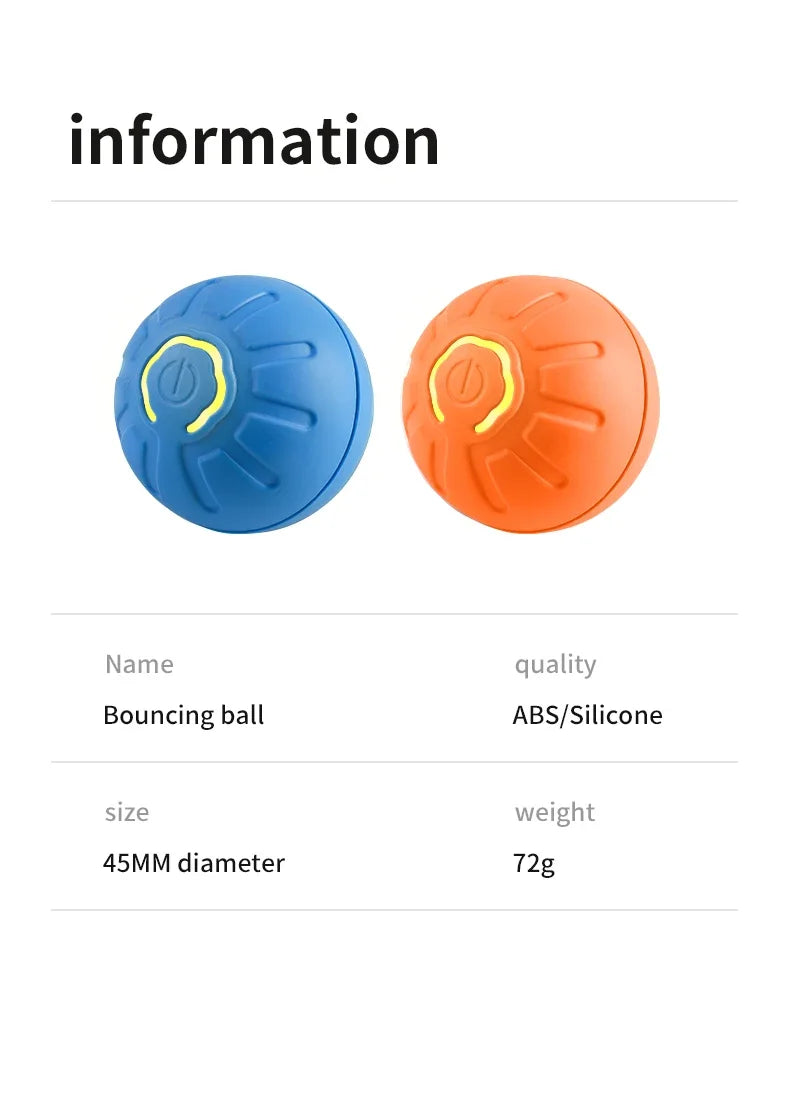 Smart Electronic Interactive Dog Toy Ball: USB Automatic Moving and Bouncing”