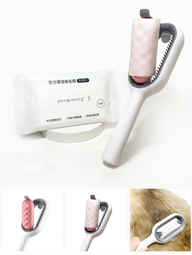 Double-Sided Pet Hair Removal Brush for Cats and Dogs