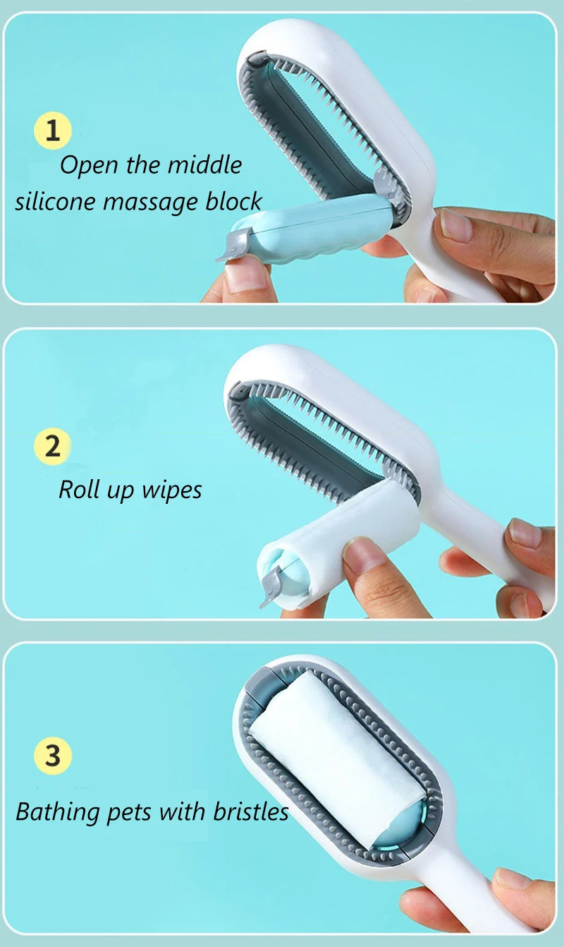 Double-Sided Pet Hair Removal Brush for Cats and Dogs