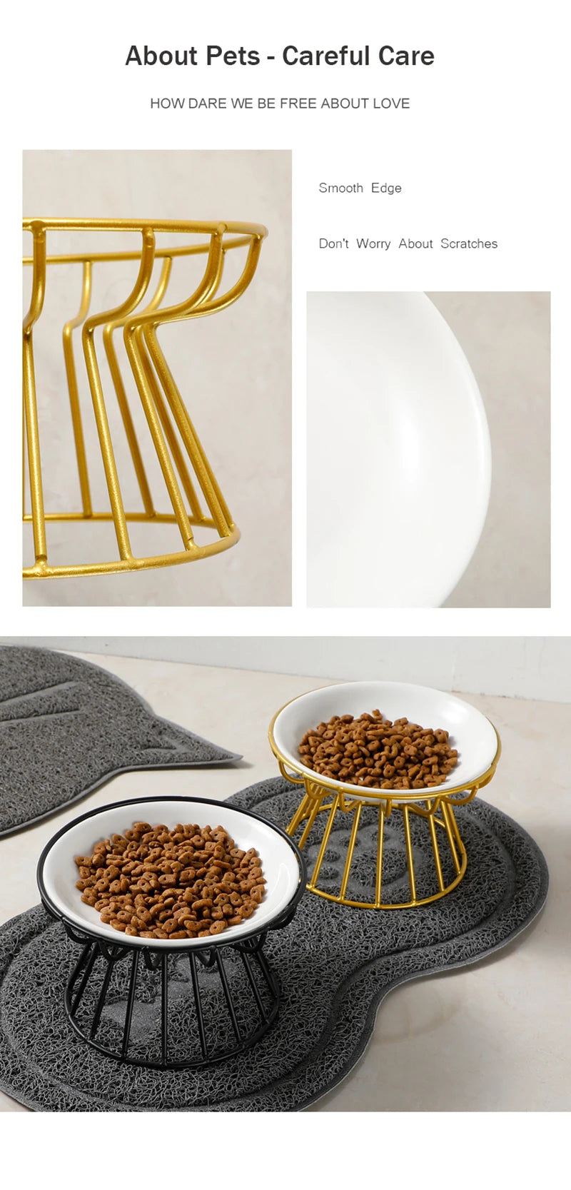 Cat Lift Bowl With Metal Stand