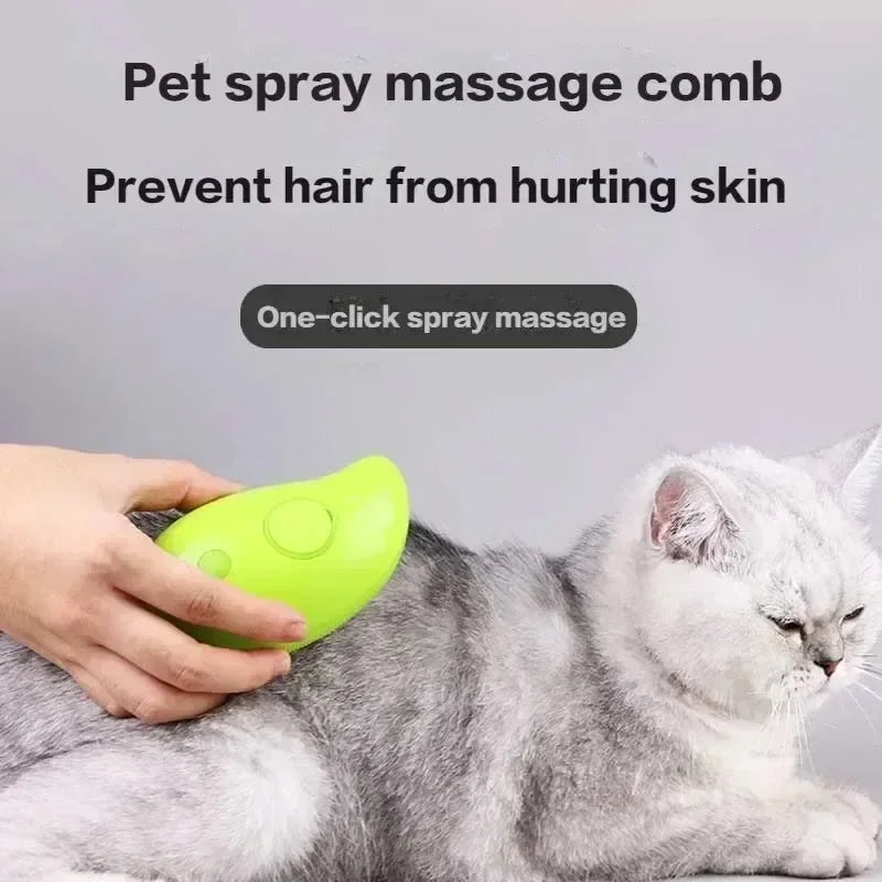 Cat Steam Brush: Triple Beauty Comb with Electric Spray